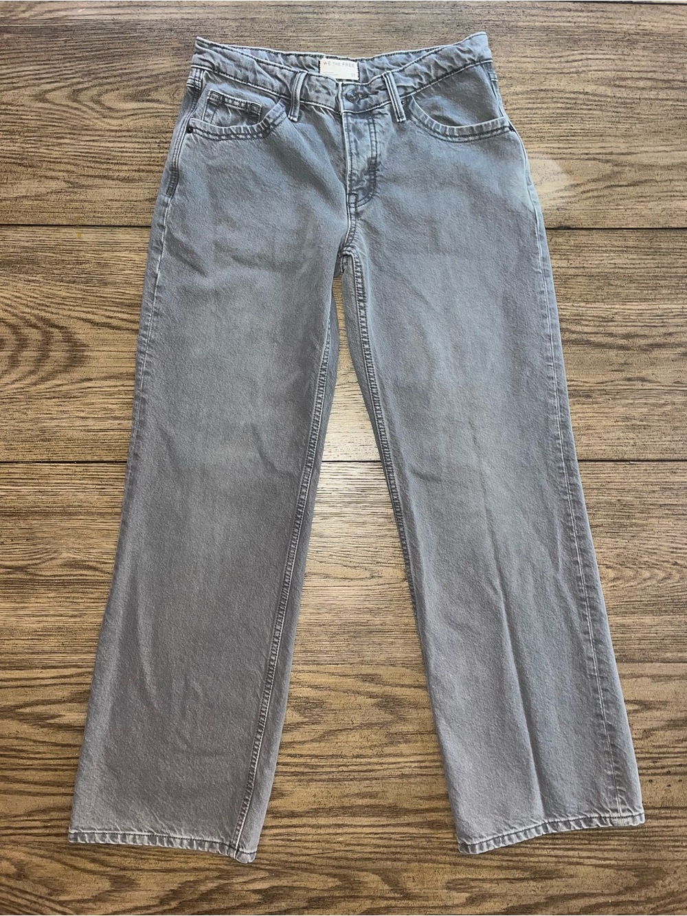 We The Free Light Gray Straight Jeans